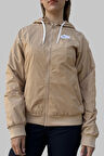 Nike Sportswear Windrunner Jacket Kadın Kapüşonlu Spor Ceket Bej