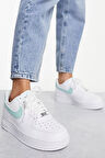 Nike Air Force 1 07 AF1 Leather White Green Unisex Snaker Hakiki Deri Spor Ayakkabı Beyaz Yeşil