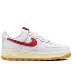Nike Air Force 1 '07 Leather White Hakiki Deri Unisex Sneaker Ayakkabı Beyaz Kırmızı Swoosh