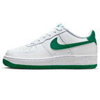Nike Air Force 1 AF1 GS Leather Unisex Sneaker Green Swoosh Hakiki Deri Günlük Spor Ayakkabı Beyaz Açık Yeşil