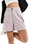 Nike Sportswear Essential Woven High Rise Loose Fit Cargo Short Kadın Dokuma Bol Kesim Kargo Cepli Şort Lila