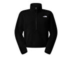 The North Face W Glacier Fleece 1/2 Zip Short Jacket Kadın Outdoor Çeyrek Fermuarlı Polar Üst NF0A8D2CJK31 Siyah