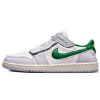 Nike Air Jordan 1 Low Flyase  Mens Leather Sneaker Hakiki Deri Lastik Bağcıklı Erkek Günlük Spor Ayakkabı Beyaz