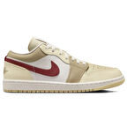 Nike Air Jordan 1 Low  Leather Unisex Sneaker Hakiki Deri Günlük Spor Ayakkabı Krem