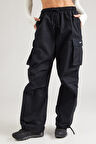 Nike Oversized Cargo Dans Pant Kadın Oversize Kargo Cepli Dokuma Canvas Eşofman Altı Siyah