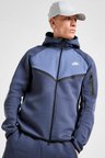 Nike Tech Fleece Mix Full Zip Windrunner Hoodie Kapüşonlu Unisex Sweatshirt Lacivert
