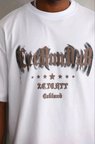 Erkek Baskılı T-Shirt Kısa Kol Bisiklet Yaka Regular Fit Rahat Kalıp Günlük Tişört - Beyaz