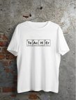 24 Kasım Kimya Öğretmeni Hediyesi Baskılı Bisiklet Yaka T-shirt - Beyaz