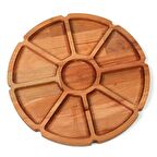 Ahşap 9 Bölmeli Sunum Tepsisi Çerezlik, Kahvaltılık, İkramlık (30X30CM) -