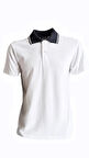 Polo Yaka Tshirt -Beyaz/Lacivert