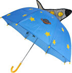 UZAY ROKET KARAKTERLİ FİGÜRLÜ KIZ ERKEK ÇOCUK ŞEMSİYE HEDİYELİK UFAK BOY ÜÇ BOYUTLU