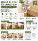 Şeffaf Silikon Top Şekilli Köşe Koruyucu | Bebek Güvenlik Masa Kenar Koruyucu 4'lü Set