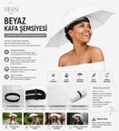Beyaz Kafa Şemsiyesi | Eller Serbest Güneş Koruyucu Şapka Şemsiye