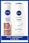 Nivea Creme Soft Duş Jeli 500ml Ve Kadın Sprey Deodorant Derma Control Clinical 50ml, 96saat Ter Koruması