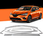 Renault Clio 5 Krom Cam Çıtası Tam Tur 12 Parça 2020+