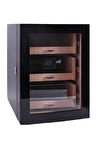 PremiumQuality Belgrano Siyah 3 Çekmeceli Sedir Humidor Puro Kutusu