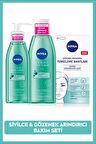 Nivea Derma Skin Clear Sivilce Karşıtı Yüz Temizleme Jeli,Tonik ve T-Bölgesi&Siyah Nokta Temizleyici Bant