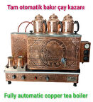 3 gözlü Bakır Tam Otomatik Çay Kazanı Elektrik + doğalgazlı Ce Belgeli ve  Gazmer açılış onaylı Tam Dijital çakmaklı Prizma Alt Tabanlı Tam otomatik çay kazanı.