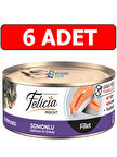 Felicia tahılsız fileto somonlu kısır kedi konserve 6 adet 85 gr sterilised kedi yaş mama fileto