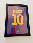 30x42 cm Lionel Messi Çerçeveli Poster Tablo 1 mm Şeffaf PVC Korumalı Tablo