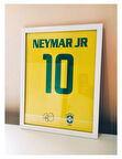 30x42 cm Neymar JR Forma Tasarımlı (A3)Çerçeveli Poster Tablo 1 mm Şeffaf PVC Önyüzey Korumalı