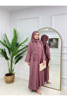 Kadın Tesettür 2'Li Takım Ferace Formunda Tunik & Pantolon