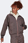 Adidas Women's New Woven Full Zip TT Jacket Kadın Bol Kesim Dokuma Spor Ceket Gül Kurusu