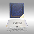 NRCN 20 Yaprak [40 SAYFA]-31x32 cm Manyetik Yapışkanlı Ciltbezli Fotoğraf Albümü (Lacivert)