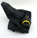 Peugeot 206 Deri Vites Topuzu & Vites Körüğü Takım (Sarı Dikişli)