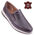 Hakiki Deri Ortopedik Delikli Erkek Günlük Ayakkabı 046