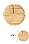 Bambu 3 Bölmeli Yuvarlak Sunumluk 30 CM