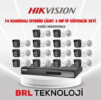 Hikvision 14 Kameralı 4 Mp Hybrid Light İp Güvenlik Kamera Seti DS-2CD1043G2-LIUF (Dahili Mikrofonlu)