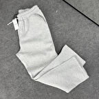  Baggy 3 İplik Şardonlu Bol Kesim Düz Paça Gri Eşofman Altı