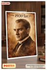 1930'lar Atatürk Posteri A4 21x29,7 cm (Çerçevesizdir) 🇹🇷 Dekoratif Tablo Ofis Ev Duvar Süsü
