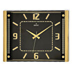 Dekoratif Duvar Saati Siyah/Gold Renk Çerçeve