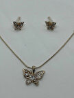 Jewels of Hope Xuping Altın Kaplama Zirkon Taşlı Kelebek Kolye & Küpe Set