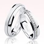 Harem Altın Taşlı Beyaz Altın Alyans 0601-2