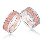 Ortası Rose Altın Alyans 0601-3