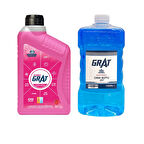 Organik Premium Kırmızı Antifriz 1 LT + Kışlık Cam Suyu Antifrizi 1 LT (-20°C)