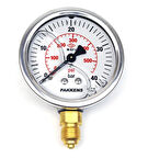 Pakkens 0-40 Bar 63 mm Alttan Bağlantılı Gliserinli Manometre G 1/4 inç