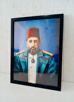 30x42 cm Sultan Abdulhamid Çerçeveli Poster Tablosu 1 mm Şeffaf PVC Korumalı Dekoratif Tablo