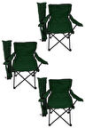 Bofigo 3'lü Kamp Sandalyesi Piknik Sandalyesi Katlanır Sandalye Taşıma Çantalı Kamp Sandalyesi Yeşil