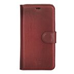 Apple iPhone 11 Pro Florence Efektli Vişne Deri Cüzdan Telefon Kılıfı