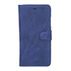 Apple iPhone 11 Pro Max Florence Lacivert Deri Cüzdan Telefon Kılıfı