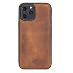 Apple iPhone 12 Pro Lucca Antik Kahverengi Deri Arka Telefon Kılıfı