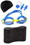 Premium Çocuk Yüzücü Havuz Seti Gözlük Bone Pull Buoy Kulak Tıkacı ve Burun Klipsi Full Set