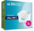 BRITA MAXTRA PRO ALL-IN-1 Yedek Su Arıtma Filtresi, 8’li
