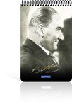 Gıpta Atatürk A5 Spiralli Karton Kapak Bloknot (Not Defteri) 100 Yaprak Kareli (6 Lı Paket) 2612