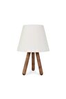 EvLight Üç Ayaklı Ahşap Abajur Pvc Beyaz