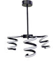 Spiral Led Avize 3lü Kollu Model Avize Siyah
